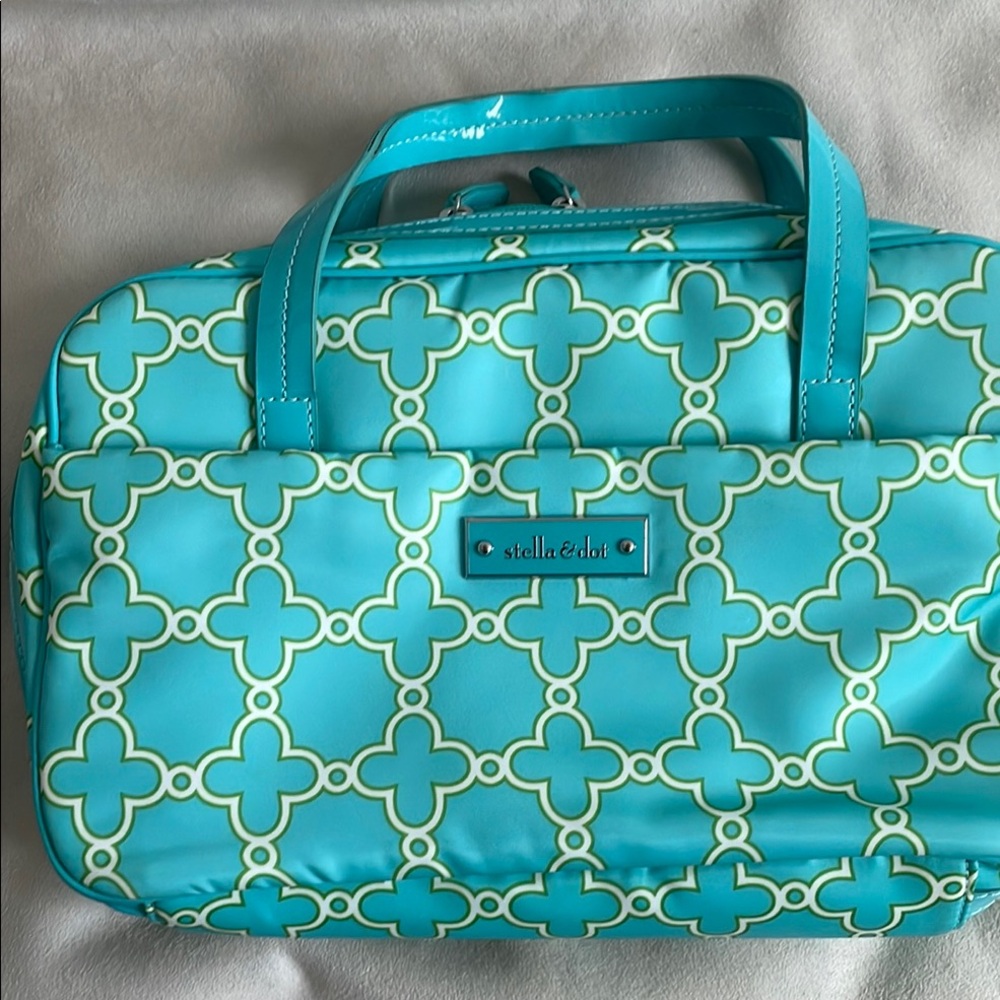 Stella & Dot Turquoise Patterned jewelry bag